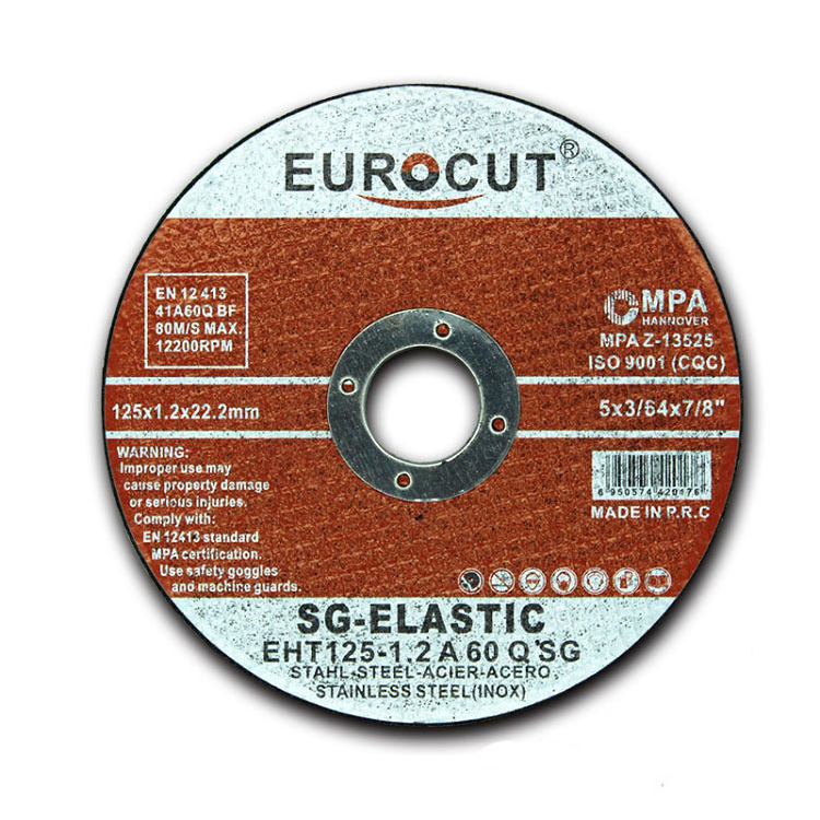 Eurocut Hot selling 5 inch 125*1.2*22 abrasive super thin cutting disc grinding disc