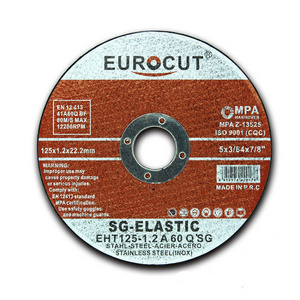 Eurocut Hot selling 5 inch 125*1.2*22 abrasive super thin cutting disc grinding disc