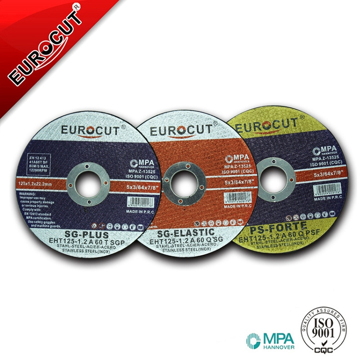 Eurocut Hot selling 5 inch 125*1.2*22 abrasive super thin cutting disc grinding disc