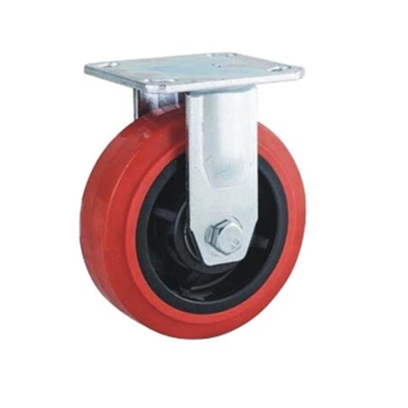 4 inch 5 inch rigid metal fork with swivel top plate korea popular black core purplish read PVC caster wheels