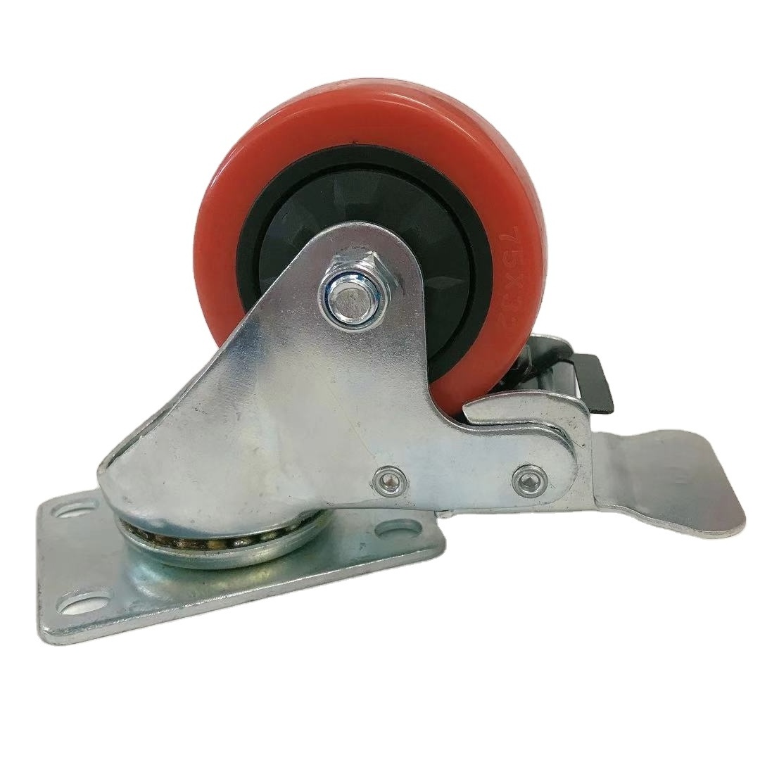 caster wheel with top plate 3 inch 4 inch 5 inch diameterwithout brake free turn 360 degrees