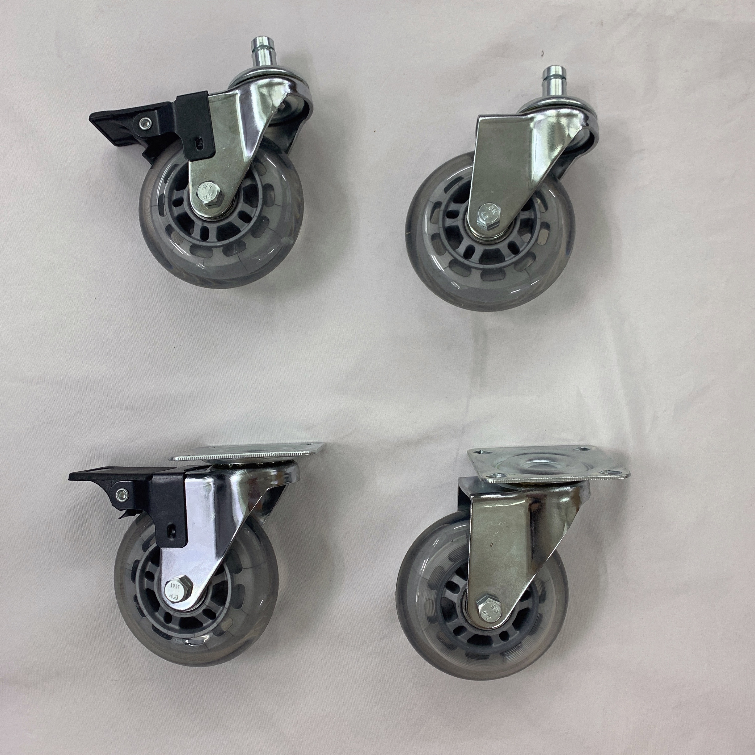 wheel chair soft rubber caster office chair caster wheels (set of 5) - heavy duty