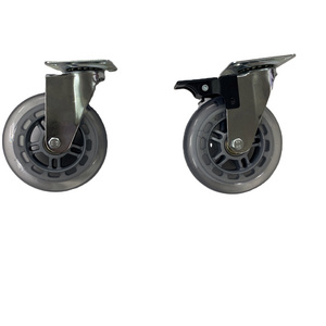 wheel chair soft rubber caster office chair caster wheels (set of 5) - heavy duty