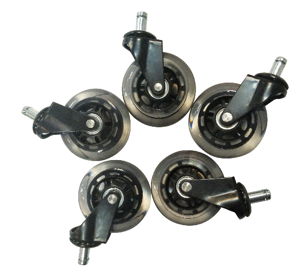 roller blade  with breaks office chair good quality pu caster soft rubber 3 inch casters wheels office chair  set of 5