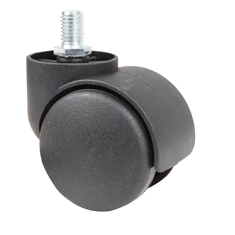 50mm Plastic Black Chair Components Chair Roller 2 inch swivel wheels for revolving chair