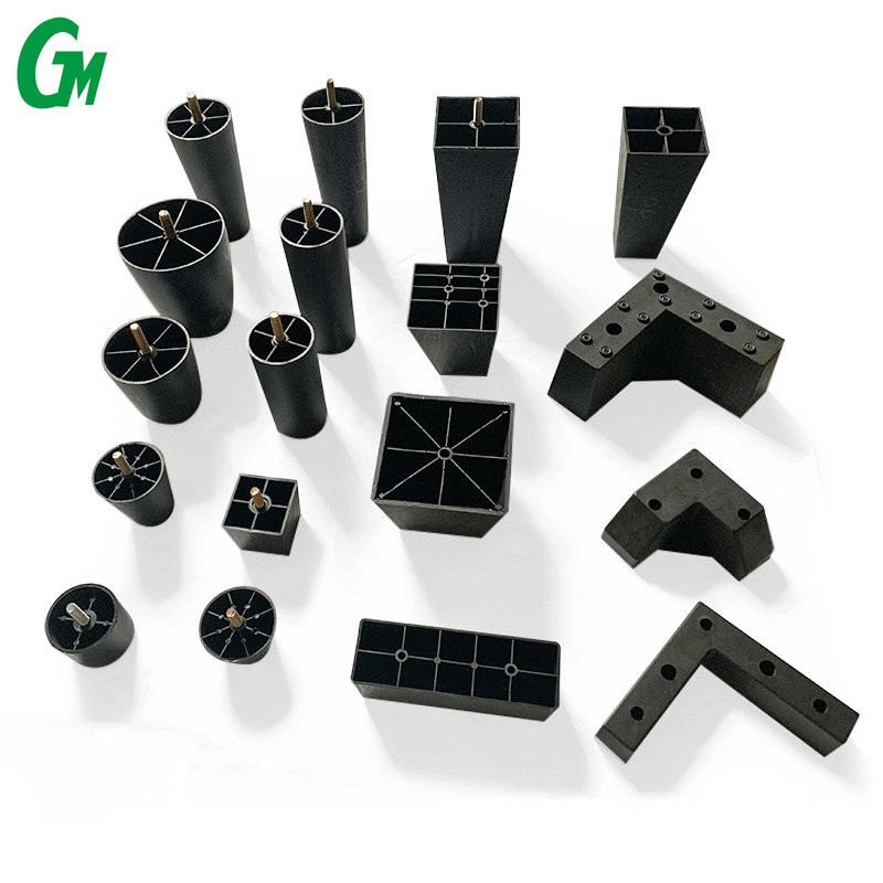 Plastic furniture leg fittings nylon round and square shape strong support sofa feet legs