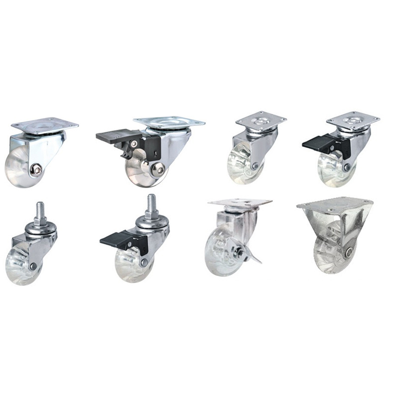 Hot Sale Modern Transparent PU Locking silicon Caster Wheels