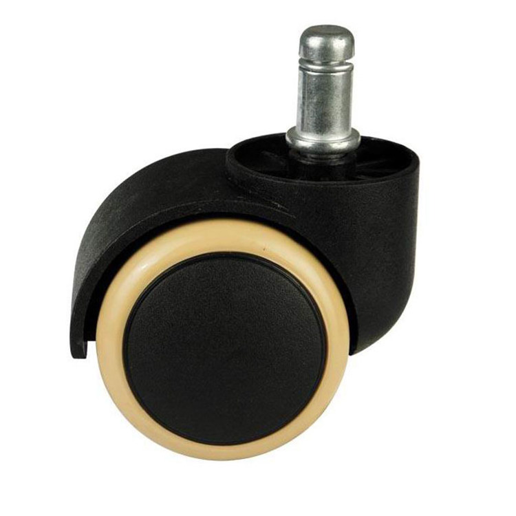 50mm Plastic furniture swivel chair spare parts office chair wheels with 11mm metal stem pin salon chair caster wheel