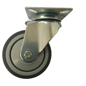 swivel castors 3"less noise TPR caster quiet castor wheel for medical appliance hard floor casters bolt hole castor wheel