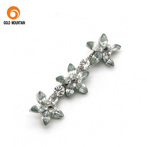 DIY zinc alloy decoration and rhinestone and crystal  flip flop shoe buckle chain