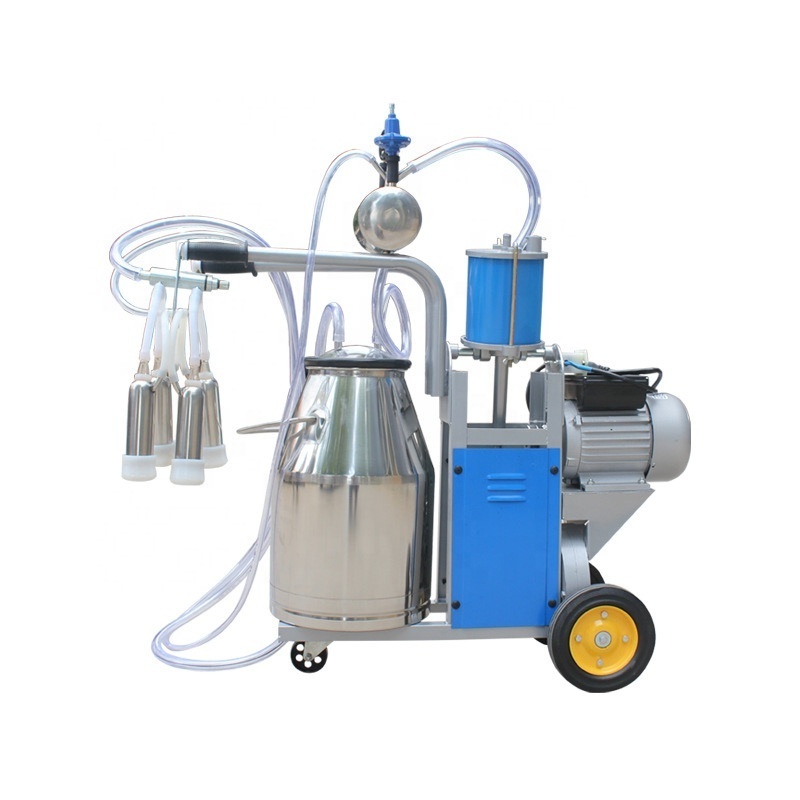 cow and goat cluster portable gasoline electric two motors double 25L buckets/tank stainless steel milking machine