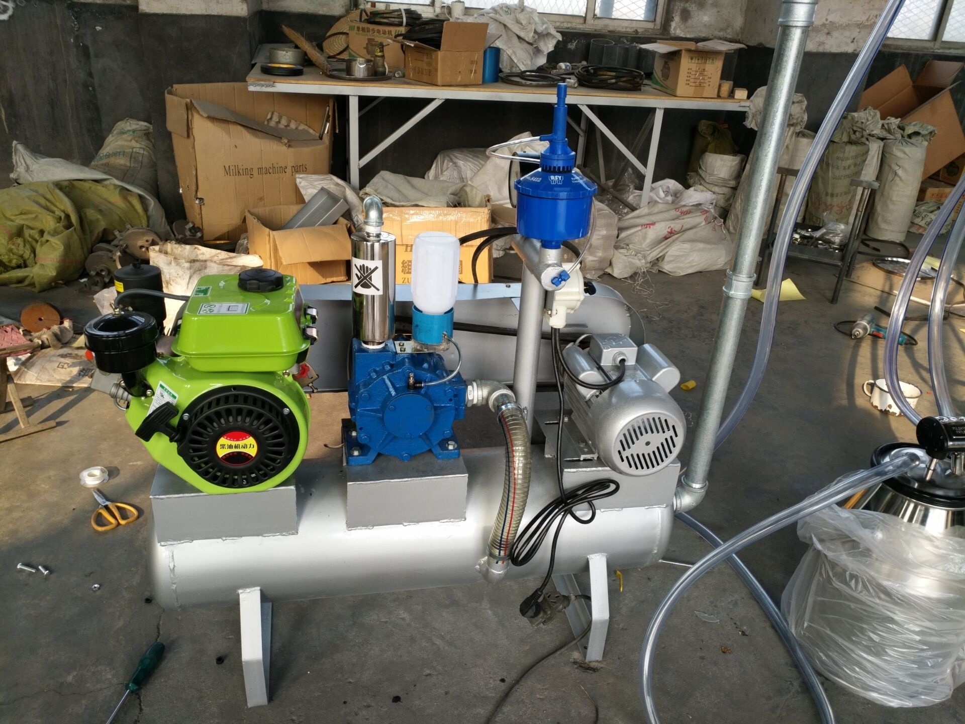 SS 304 vacuum pump different cows goats positions customization electric gasoline pail parlor milking machine