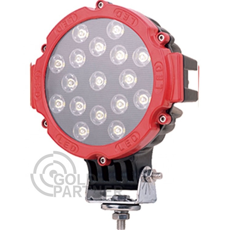 7 inch Auto Parts Off Road 51W Led Work Light for Trucks 12V IP68 Spot/ Flood Red Black Work Light Led