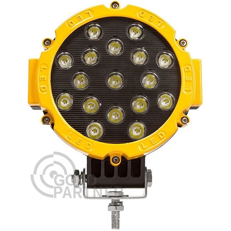 7 inch Auto Parts Off Road 51W Led Work Light for Trucks 12V IP68 Spot/ Flood Red Black Work Light Led