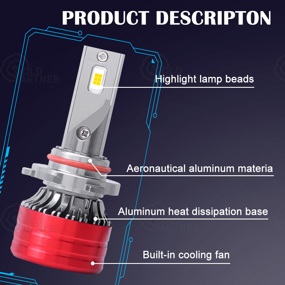 G25 Blade H13 H1 H3 9005 9006 H11 H7 H4 Car Led Headlight Bulb Easy Install 360 Degree Light Led Headlight 12000lm Led Light Car