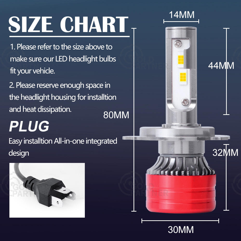 G25 Blade H13 H1 H3 9005 9006 H11 H7 H4 Car Led Headlight Bulb Easy Install 360 Degree Light Led Headlight 12000lm Led Light Car