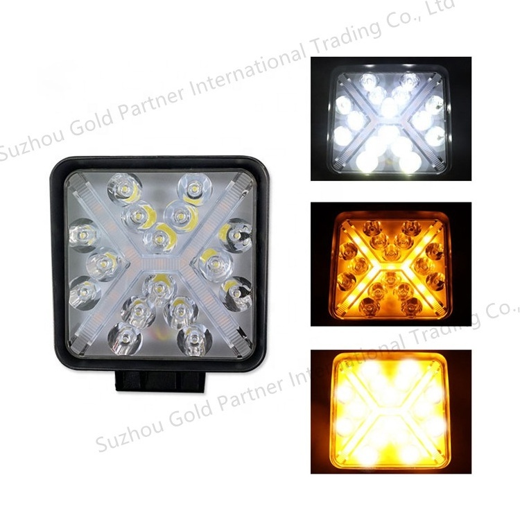 Dahua Atv Utv Amber White 4Inch Motorcycle Truck Flashing Strobe Mini 3 Sides Led Work Light