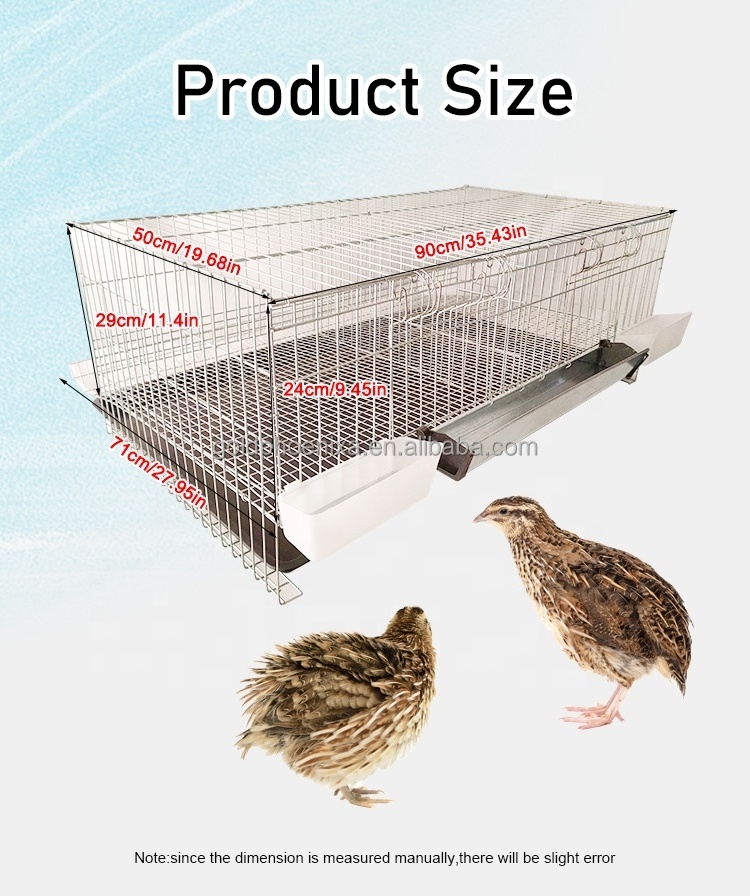 home use automatic feces clearing and egg rolling chick quail breeding cage with feeder and drinker