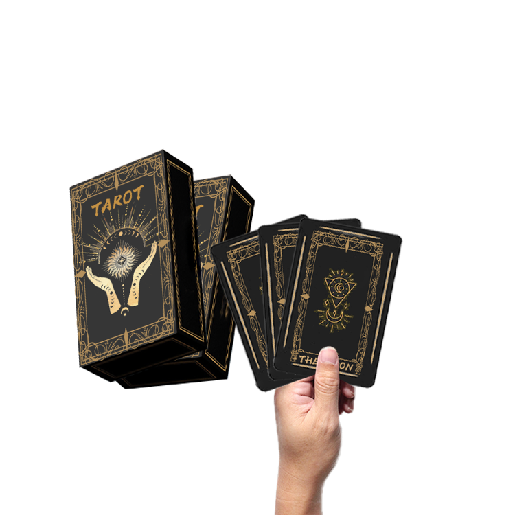 Wholesale custom board games card cheap paper/pvc/metal/gold foil bulk play oracles tarot card decks printing with guidebook