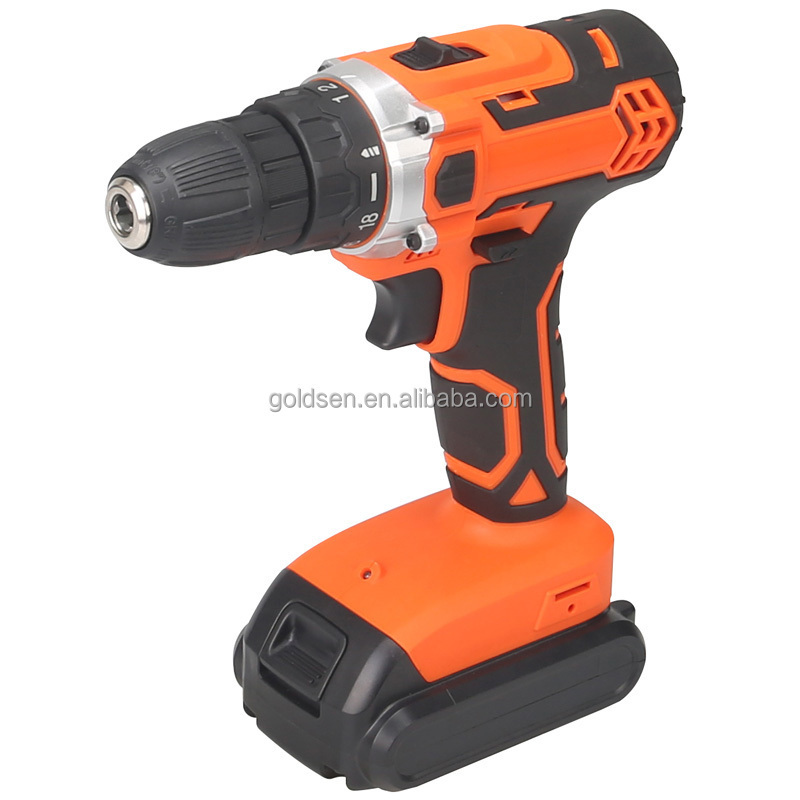 TOLHIT Electric Screw Hammer Drill Power Craft Cordless Driver Drill 18V 1.3Ah 35Nm 2 Lithium Battery Speed Variable