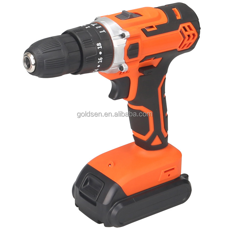 TOLHIT Electric Screw Hammer Drill Power Craft Cordless Driver Drill 18V 1.3Ah 35Nm 2 Lithium Battery Speed Variable