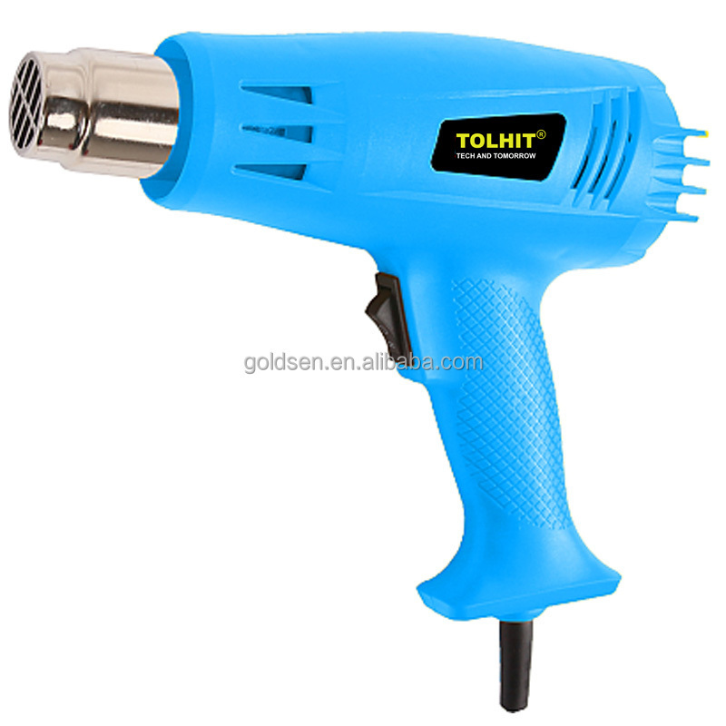 TOLHIT Plastic Shrinking Wrap Hot Air Blower Gun Mini Cordless Electric Power Heat Gun For Repair Mobile 1600w Portable