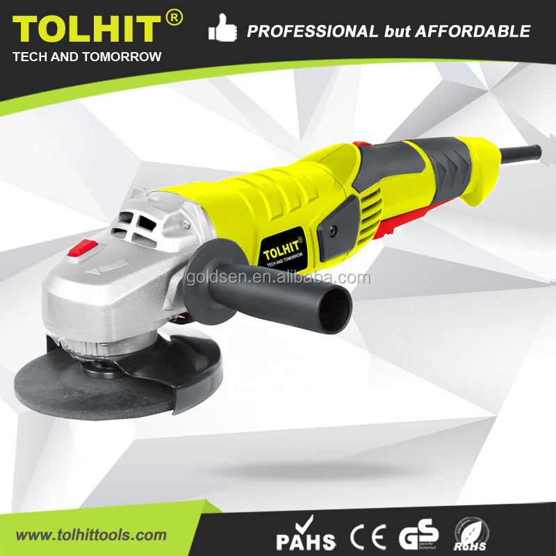 110v 220v 1200w 115 125mm 5IN 8500rpm Yellow Variable Speed Paddle Switch High Quality Long Handle Electric Water Angle Grinder