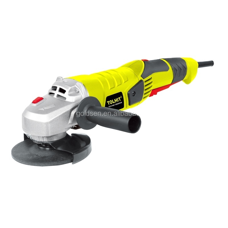 110v 220v 1200w 115 125mm 5IN 8500rpm Yellow Variable Speed Paddle Switch High Quality Long Handle Electric Water Angle Grinder