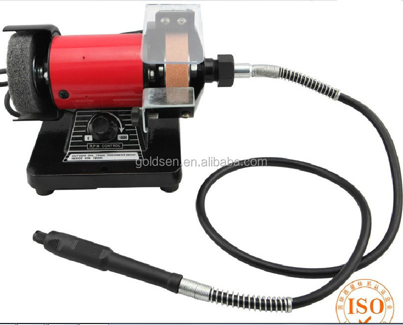 TOLHIT 110v 220v 75mm 3 Inch 200W Portable Hobby Jewelry Jewelers Mini Bench Polisher Grinder With flexible shaft Driver