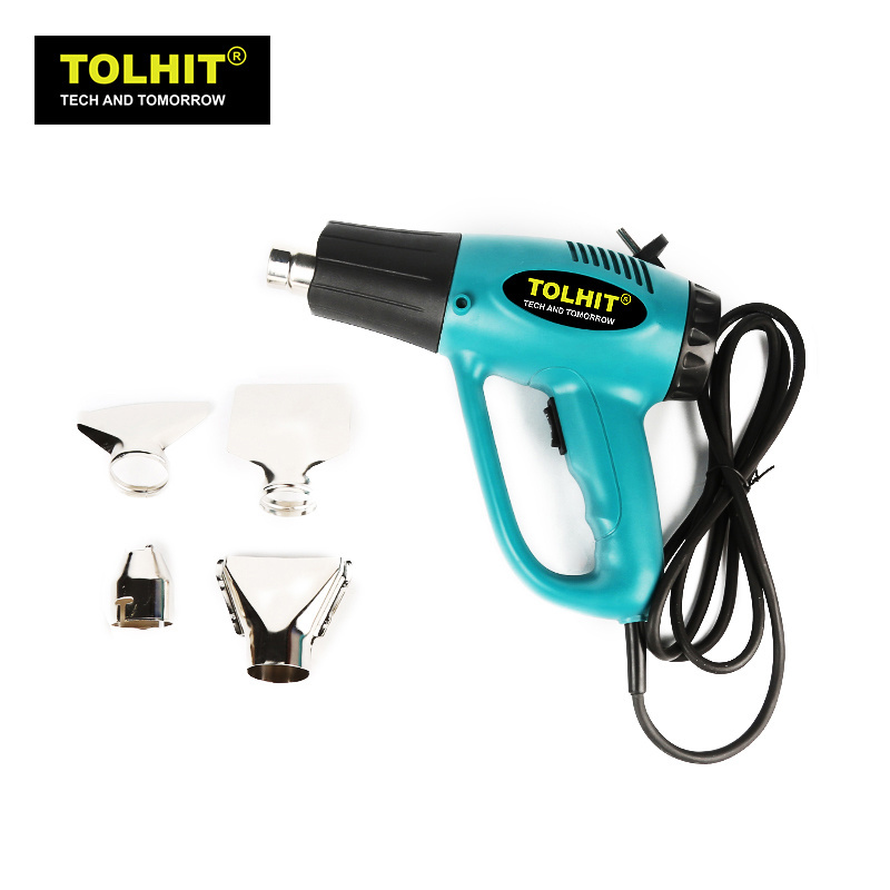 TOLHIT Hot Air Shrinking Wrap Heat Tool Professional Handy Electric Heating Gun 2000W Temperature Adjustable Industrial