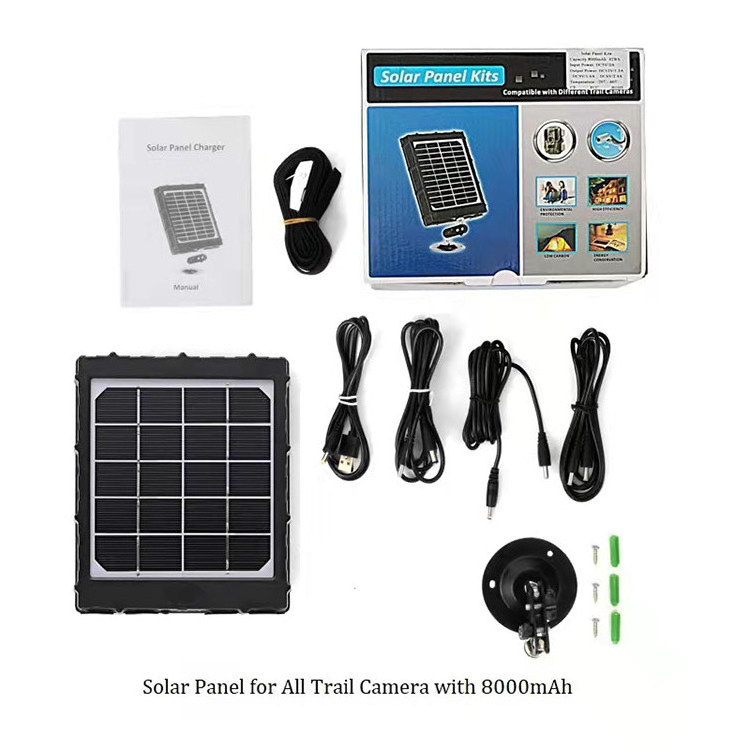 6V 9V 12V solar panel with battery 8000MAh outdoor solar charger for cctv security hunting trail camera