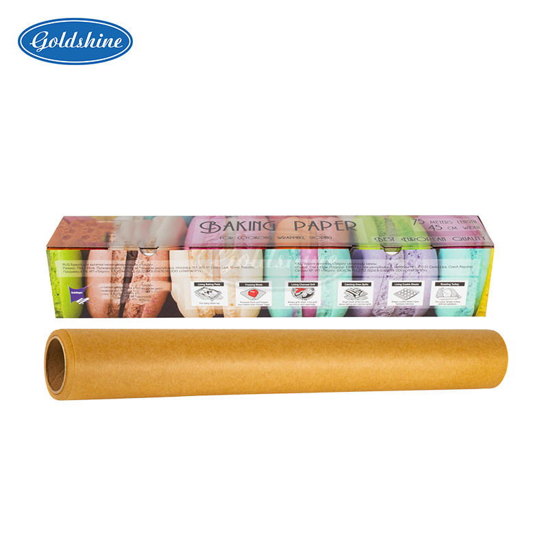 5m 10m 25m brown Cooking paper Silicone parchment baking paper wholesale