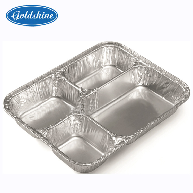 disposable aluminium foil lunch box with plastic lid