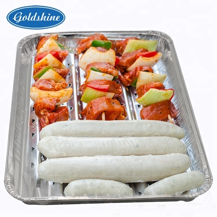 Recyclable Food Use aluminum disposable bbq tray aluminum foil barbecue tray