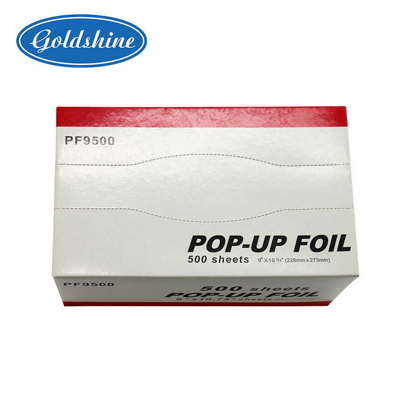 Embossed colored pop up hairdressing foils popular size custom box silver printed foil