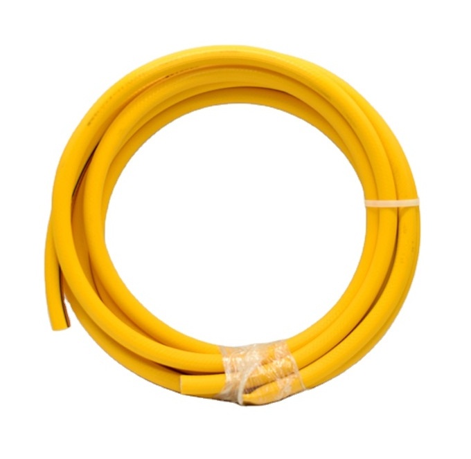 8.5mm High 5 Layers Polyester Weave Reinforced Pressure Spray PVC Hose With Connectors 900Psi Yellow Orange Color With Printings