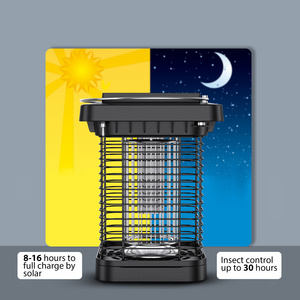 Solar Insect Light Trap Mosquito Killer Lamp Rechargeable Flies Killer Trap for Courtyard