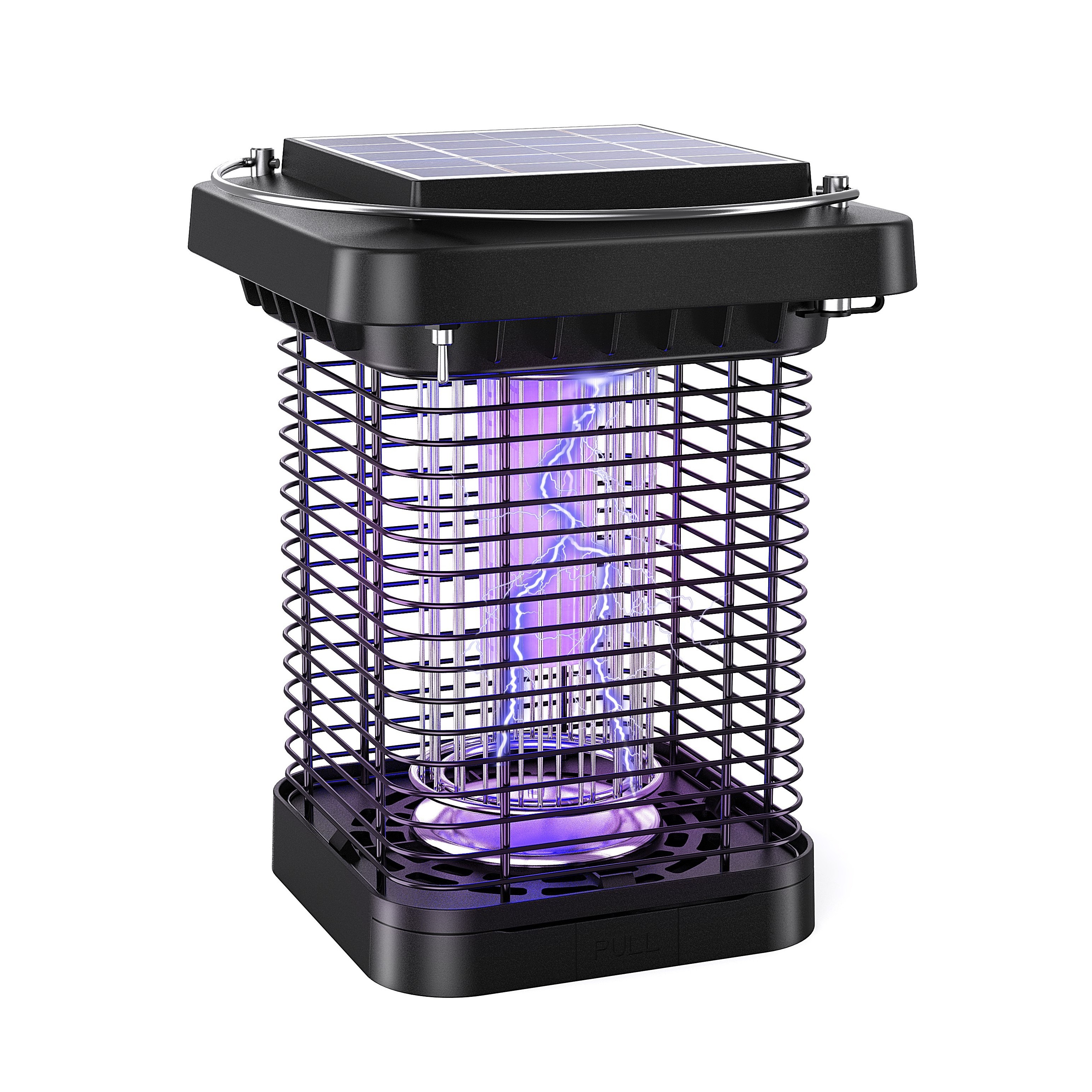 Stainless Steel Farm Insect Zapper Solar Powered Portable Mosquito Zapper Electric Bug Trap