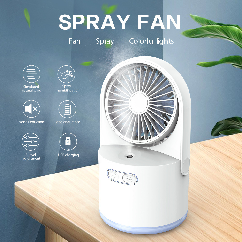 2024 New High Quality DC Cool Mist Portable Personal USB 2 in 1 Air Cooler Mini Fan OEM