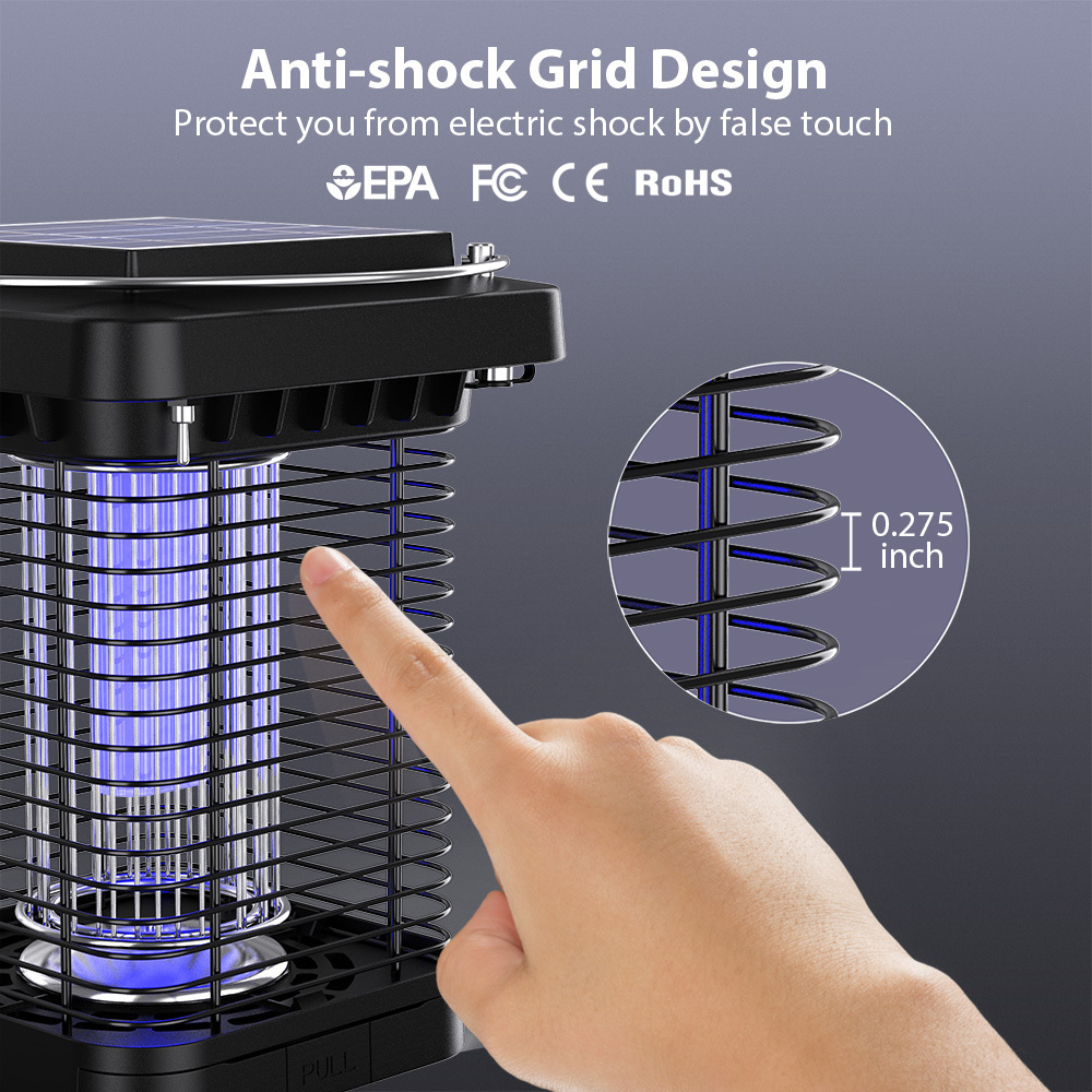 Waterproof Hanging Solar Bug Zapper Outdoor Fly Trap Mosquito Killer Solar Insect Zapper