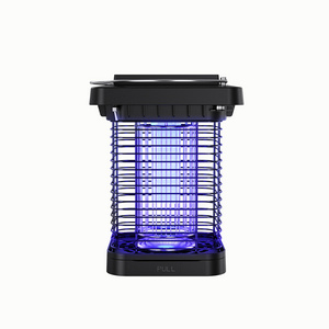 Solar Electric Bug Zapper Trap Rechargeable Bug Zapper Mosquito Killer Lamp with Battery