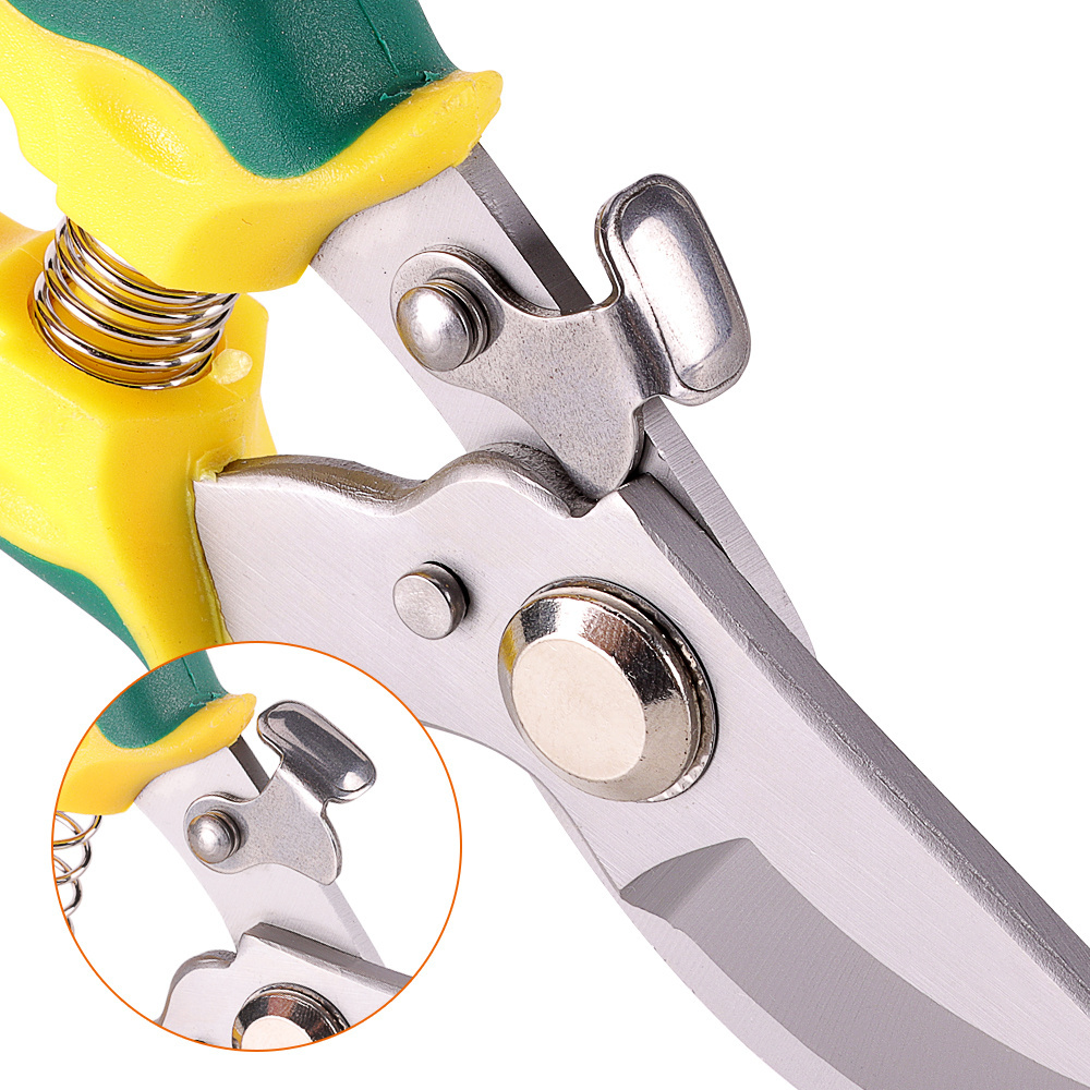 Comfortable Rubber Handle Garden Scissors Trimming Garden Secateurs Bonsai Scissor Tool with Metal Lock