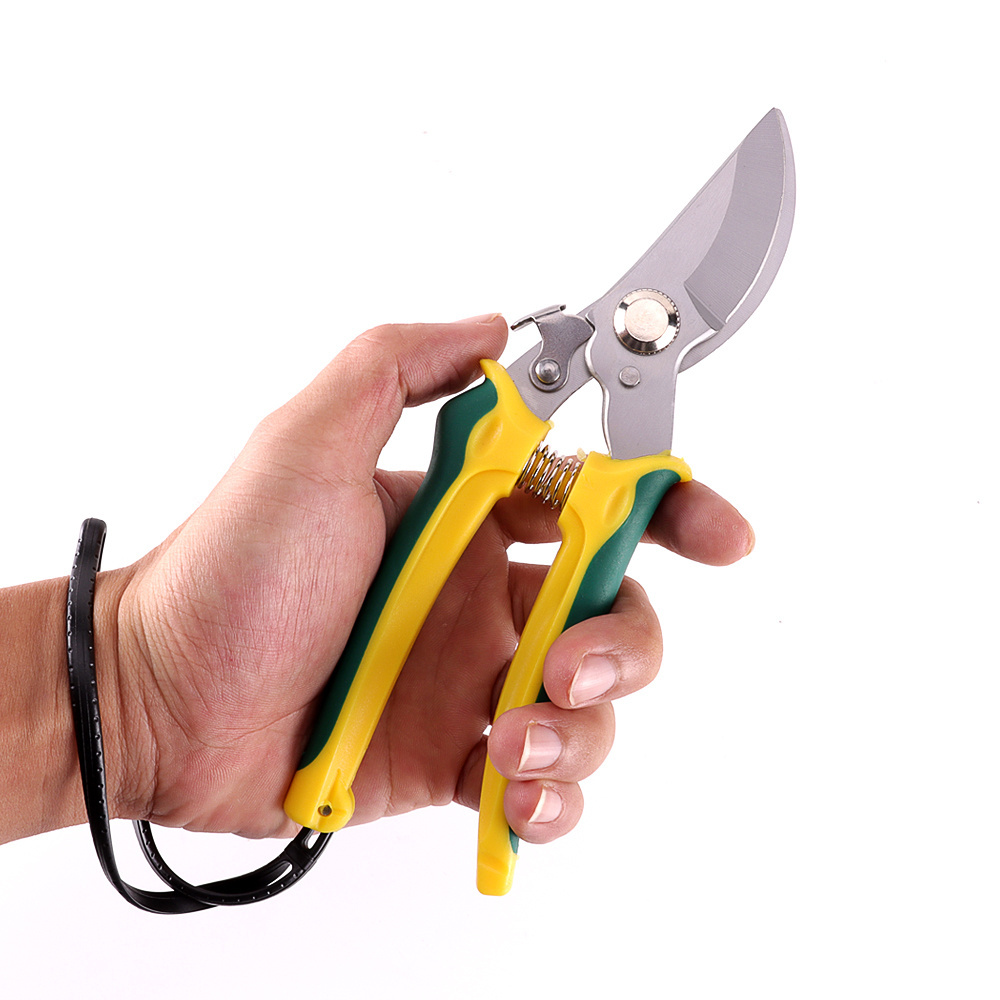 Comfortable Rubber Handle Garden Scissors Trimming Garden Secateurs Bonsai Scissor Tool with Metal Lock