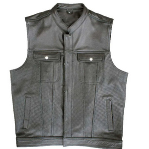 Color Button Closure Leather Motorbike Wear Vest Professional Reasonable Price Plus Size Leather Vest For Women