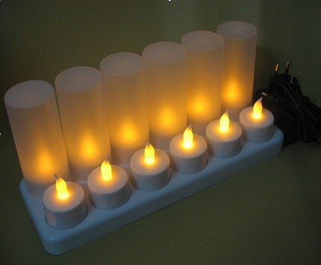 Rechargeable LED candle light/12 set recharge LED tealight