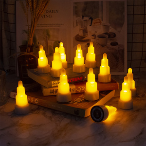 good quality New wireless rechargeable decorative led  light flameless flicker table tealight candle