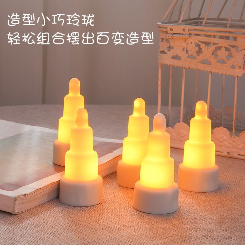 good quality New wireless rechargeable decorative led  light flameless flicker table tealight candle