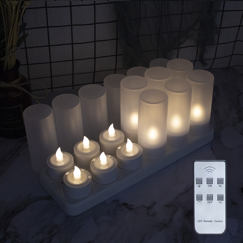 amazon hot seller  holiday welding birthday party flame led candle warm white light Rechargeable romantic led tealight candle