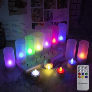 2022 new Colorful for home decoration Flameless Wind-Proof Electronic Rechargeable LED Candle