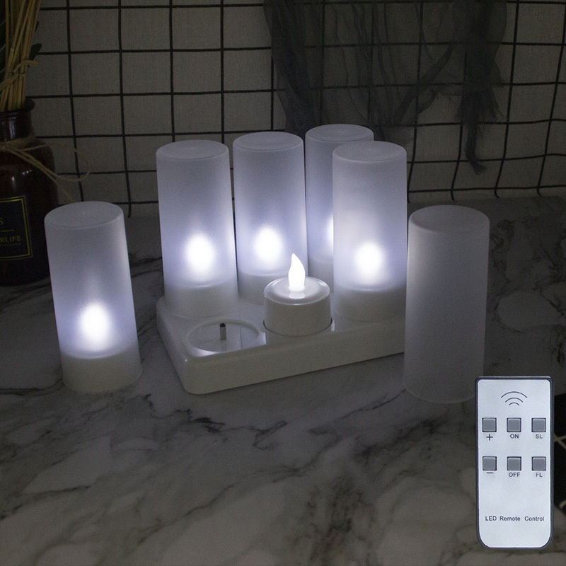 New style Remote rechargeable led cold white tealight candles led rechargeable candle light